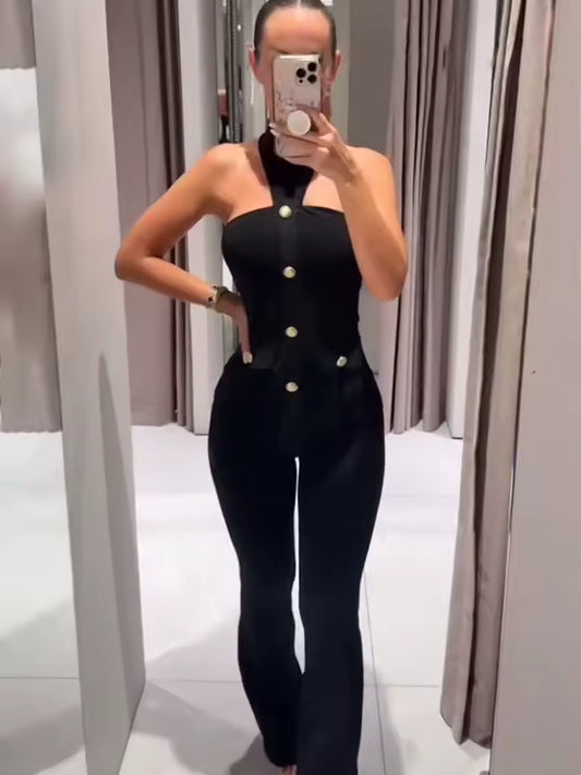 Sleeveless Backless 2-Piece Set